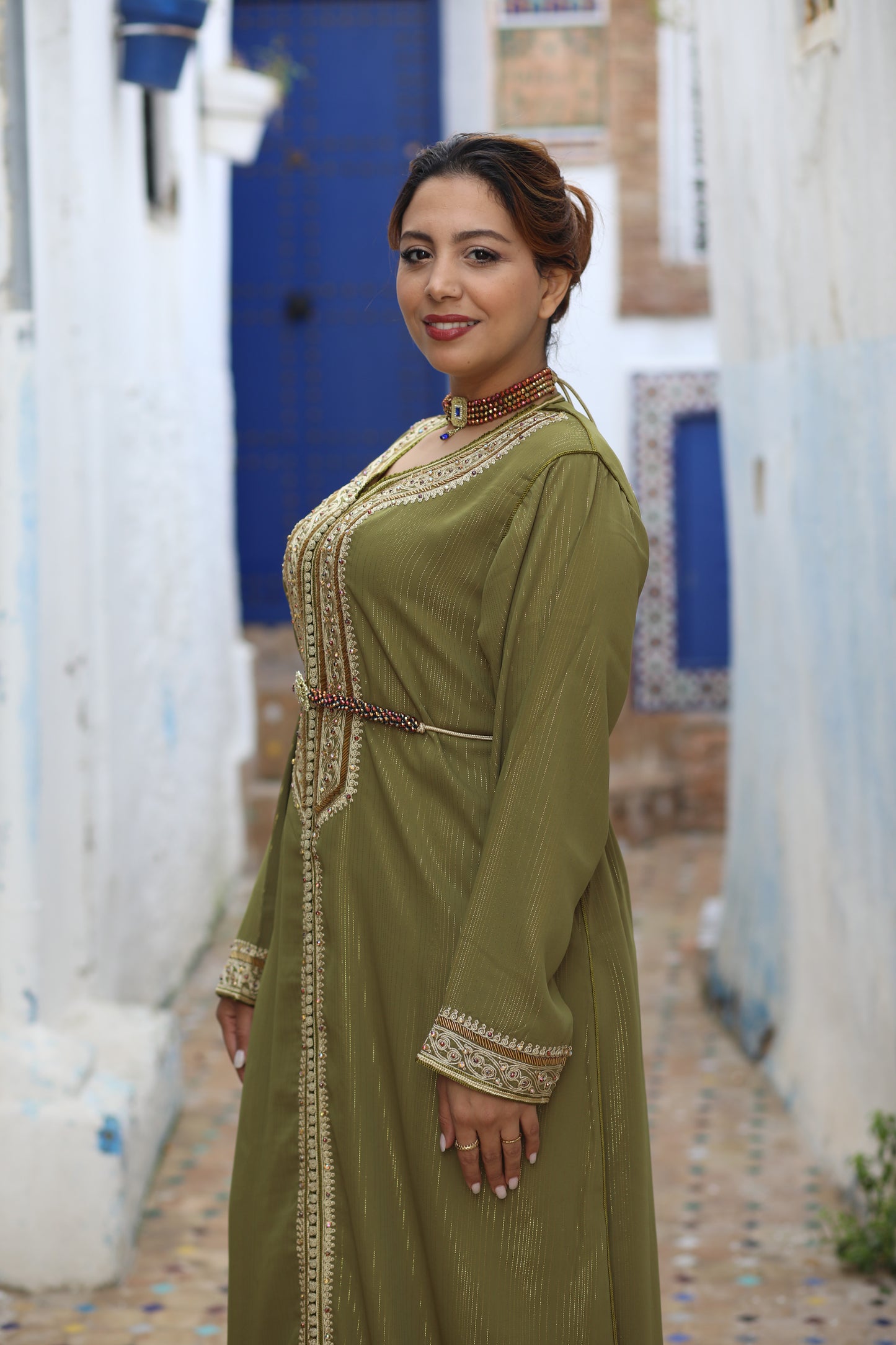 Khaki green Sahara kaftan