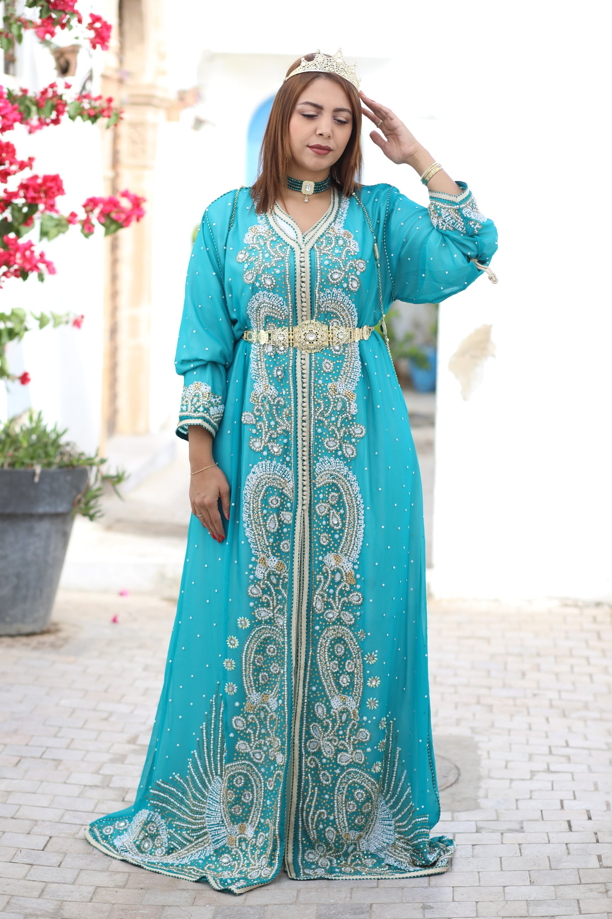 Takchita mariage bleu clair – Badgyal caftan - Main Image